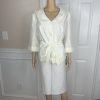 Dana Kay Polyester Skirt Suit Size 16W Off White Tiered Belted Cocktail 2PC New