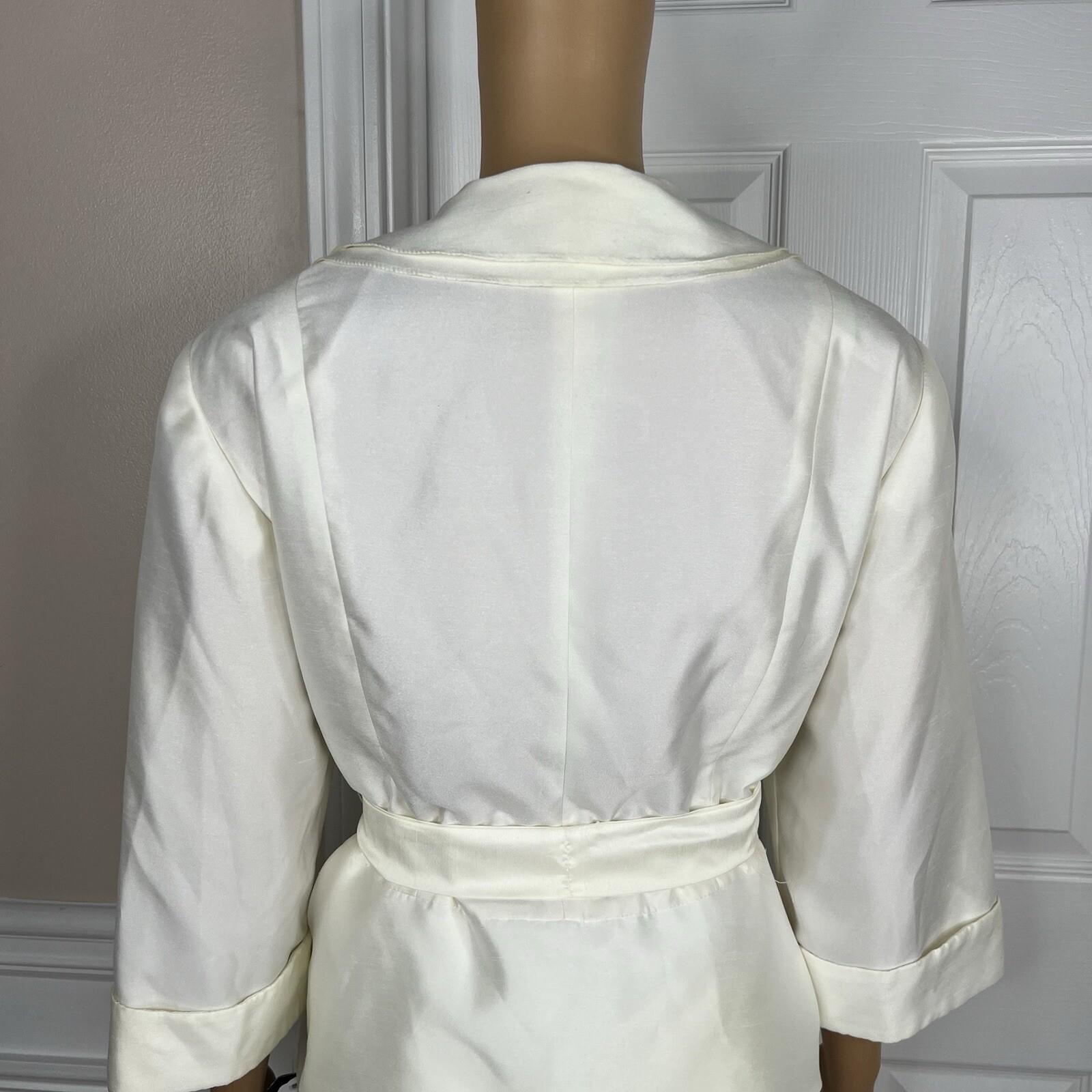 Dana Kay Polyester Skirt Suit Size 16W Off White Tiered Belted Cocktail 2PC New
