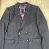 10-2857.jpg ASOS Men Polyester Viscose Stretch Blazer 46 Double Breasted Midnight Blue New