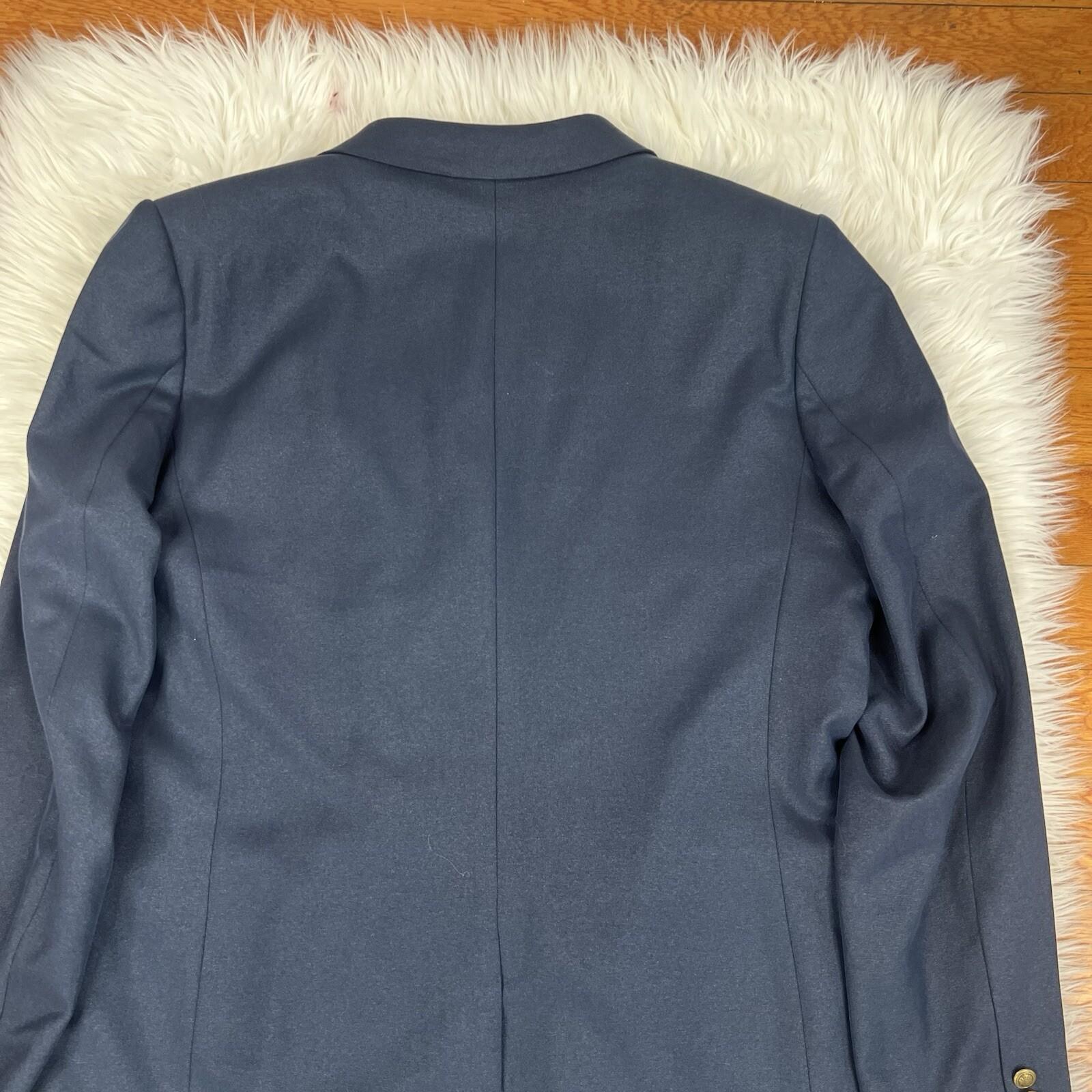 10-2861.jpg ASOS Men Polyester Viscose Stretch Blazer 46 Double Breasted Midnight Blue New
