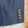 10-2865.jpg ASOS Men Polyester Viscose Stretch Blazer 46 Double Breasted Midnight Blue New