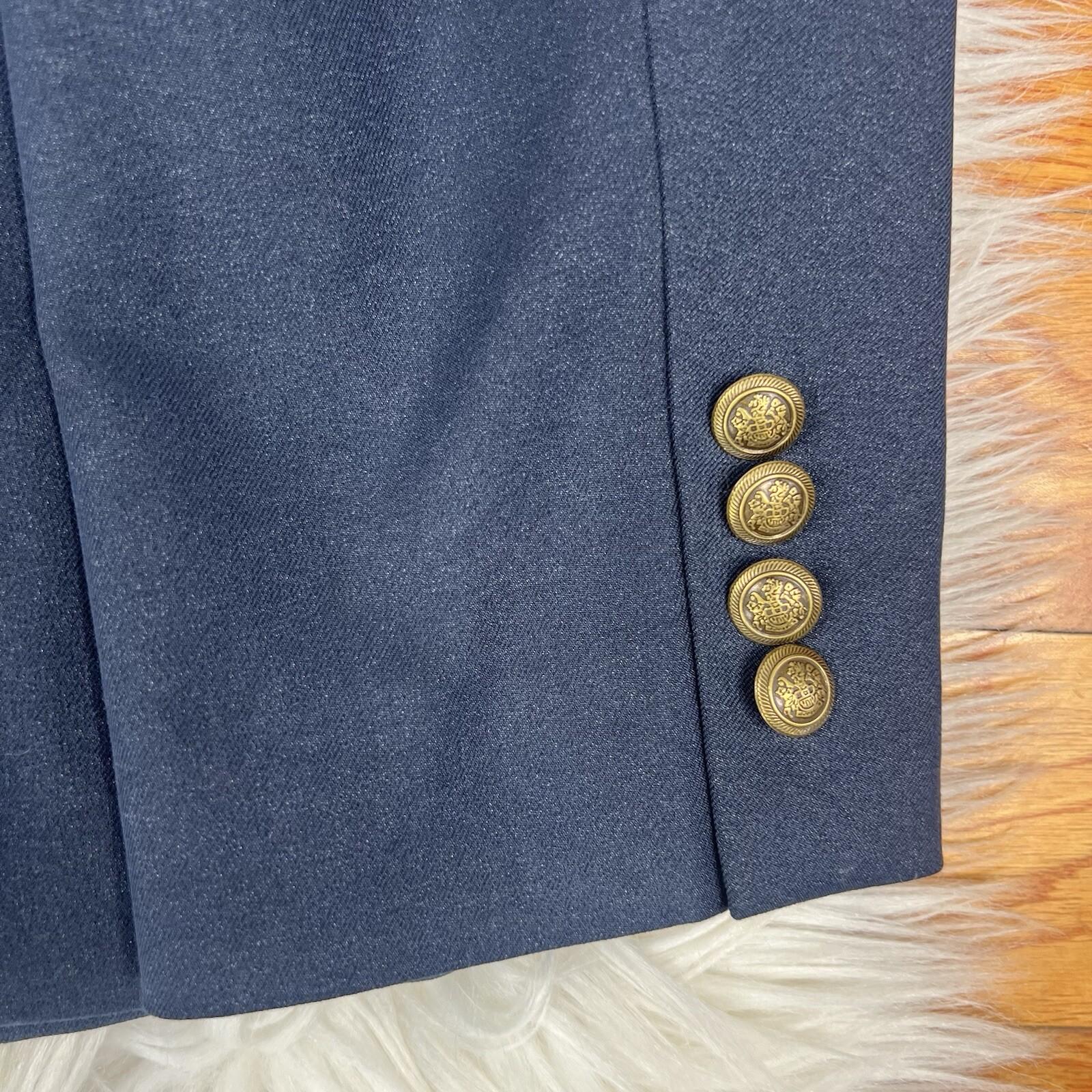 10-2865.jpg ASOS Men Polyester Viscose Stretch Blazer 46 Double Breasted Midnight Blue New