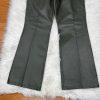 10-2880.jpg Newport News Jeanology Women Leather Pant Size 12 Green Lined Straight