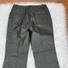 10-2883.jpg Newport News Jeanology Women Leather Pant Size 12 Green Lined Straight