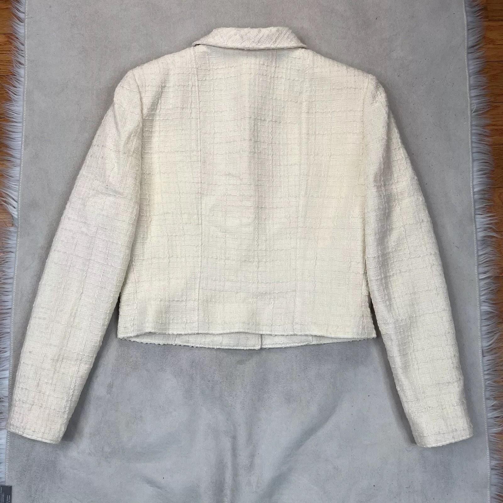 Valentino Boutique Vintage Wool Blazer 10 Vanilla Shawl Collar Made in Italy