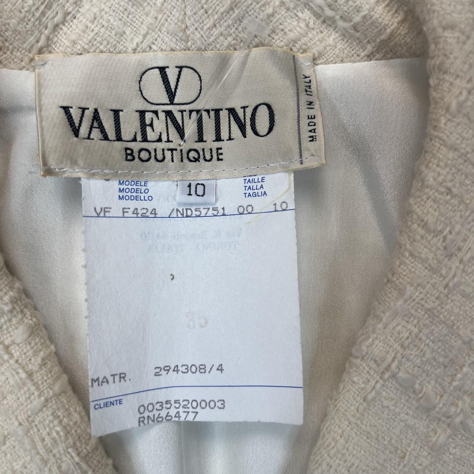Valentino Boutique Vintage Wool Blazer 10 Vanilla Shawl Collar Made in Italy