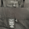 NINE WEST 2PC Black Striped Polyester Blend Ruffle Stretch Pant Suit Size 8