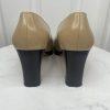 Salvatore Ferragamo Leather Pumps Shoes Size 8.5B Tan Black Cap Toe Block Heel
