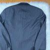 Cremieux Loro Piana Men Wool Suit Size 44L Pants 38x29 Dark Blue Striped 2PC