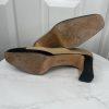 Salvatore Ferragamo Leather Pumps Shoes Size 8.5B Tan Black Cap Toe Block Heel