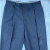 Cremieux Loro Piana Men Wool Suit Size 44L Pants 38x29 Dark Blue Striped 2PC