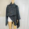 Jones New York Tweed Wrap Knit Cape Poncho Shawl One Size Toggle Closure