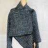 Jones New York Tweed Wrap Knit Cape Poncho Shawl One Size Toggle Closure