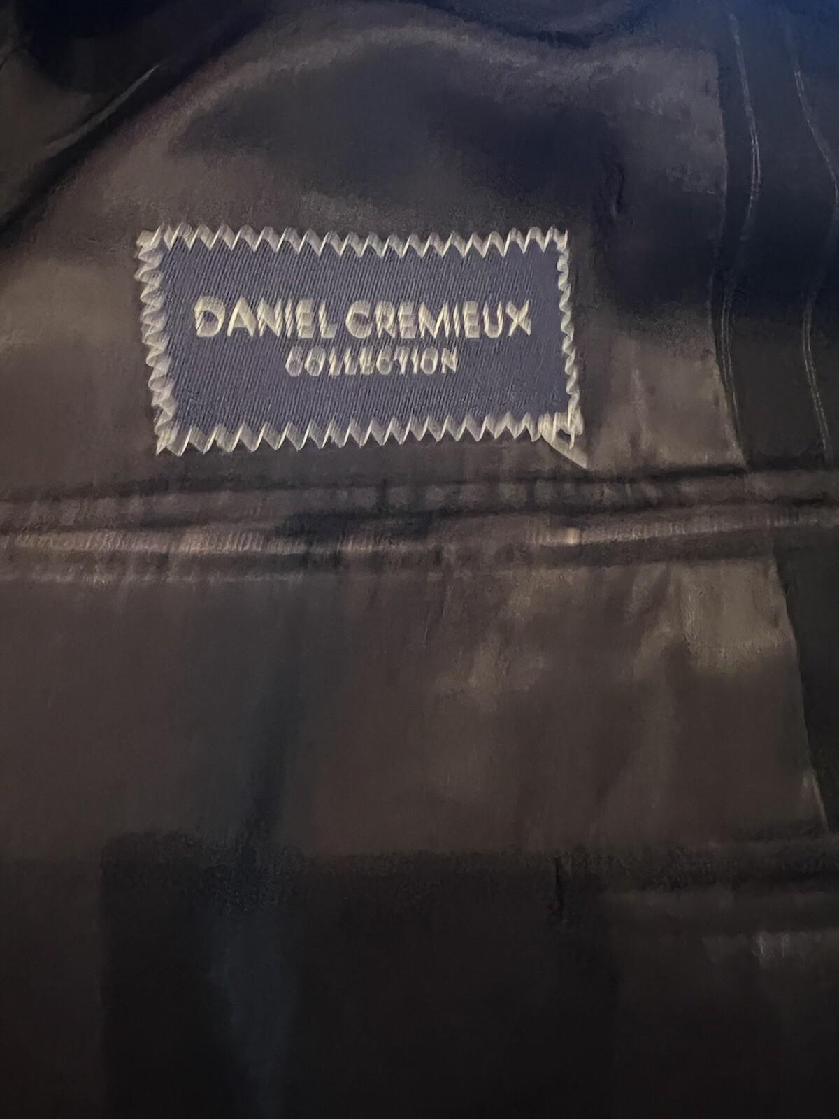 Cremieux Loro Piana Men Wool Suit Size 44L Pants 38x29 Dark Blue Striped 2PC