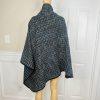 Jones New York Tweed Wrap Knit Cape Poncho Shawl One Size Toggle Closure