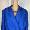 10-2936.jpg John Meyer Polyester Blazer Size 20W Blue Beaded Embroidered Shawl Collar