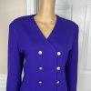 Jones New York Vintage Wool Skirt Suit Size 10 Purple Double Breasted Collarless