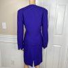 Jones New York Vintage Wool Skirt Suit Size 10 Purple Double Breasted Collarless