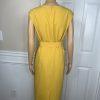 Kasper Women Polyester Stretch Dress Size 10 Butter Lined Belted Sleeveless