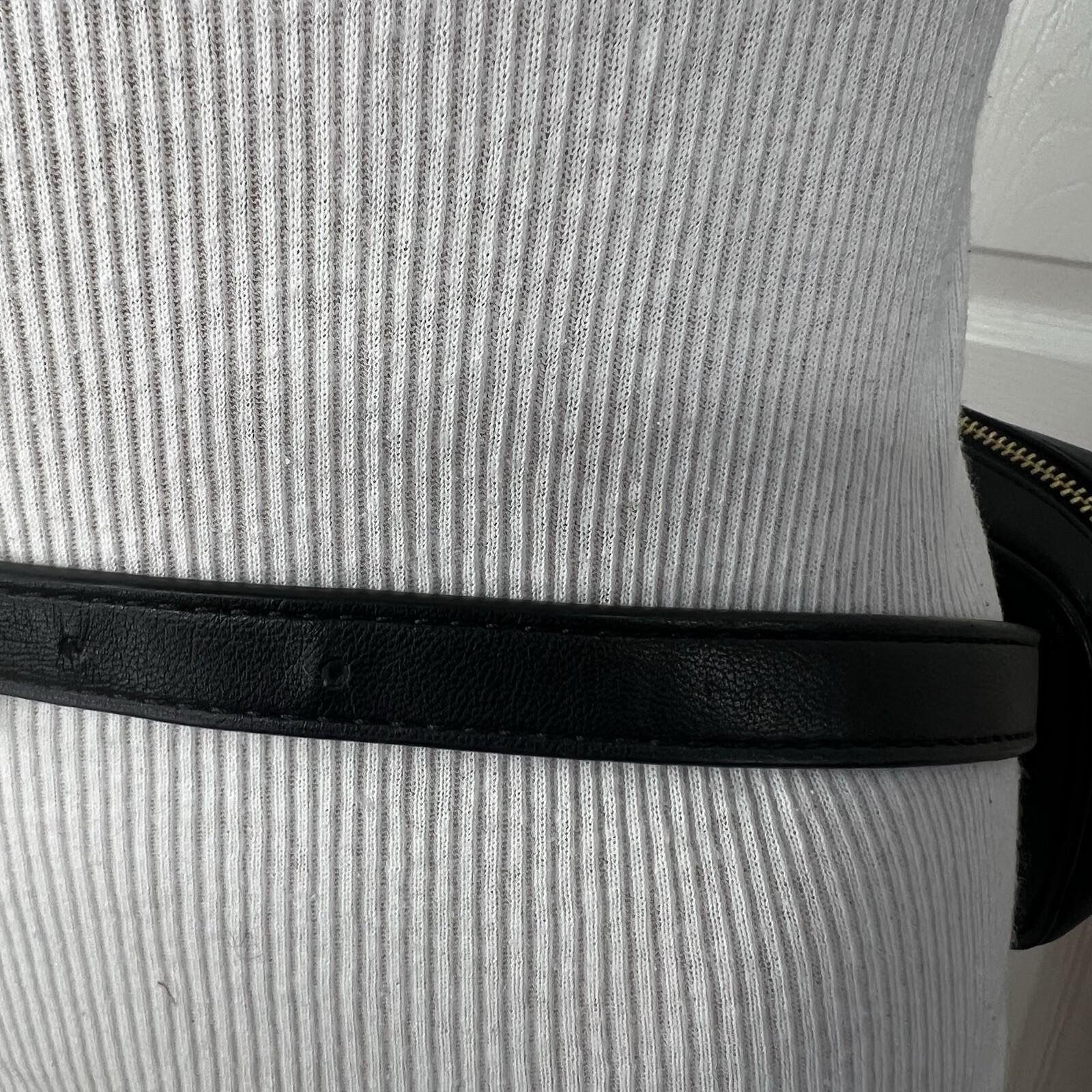 Michael Kors Leather Belt Bag Black Quilted Convertible Gold Tone Fanny Pack