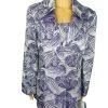 St Anthony Polyester Metallic Blazer Size 16W Purple Silver Shawl Collar New