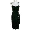 PANTAGIS Vintage Green Velour Strappy Tiered Whimsigoth  Stretch Dress Size 14W