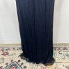 10-298.jpg Tadashi Shoji Silk Maxi Dress Gown Size 10 Sequin Pleated V Neck Navy Blue Flowy