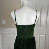 PANTAGIS Vintage Green Velour Strappy Tiered Whimsigoth  Stretch Dress Size 14W