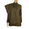 Anne Klein Wool Stretch Pant Suit Size 2 Green Lined Stand Up Collar Career 2PC