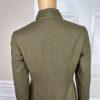 Anne Klein Wool Stretch Pant Suit Size 2 Green Lined Stand Up Collar Career 2PC