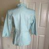 TERRY LEWIS Classic Luxuries Women 3/4 Sleeves Turquoise Leather Jacket Size S