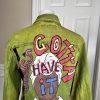 LEVI STRAUSS Women Wash Green Distressed Embroidered Denim Size M