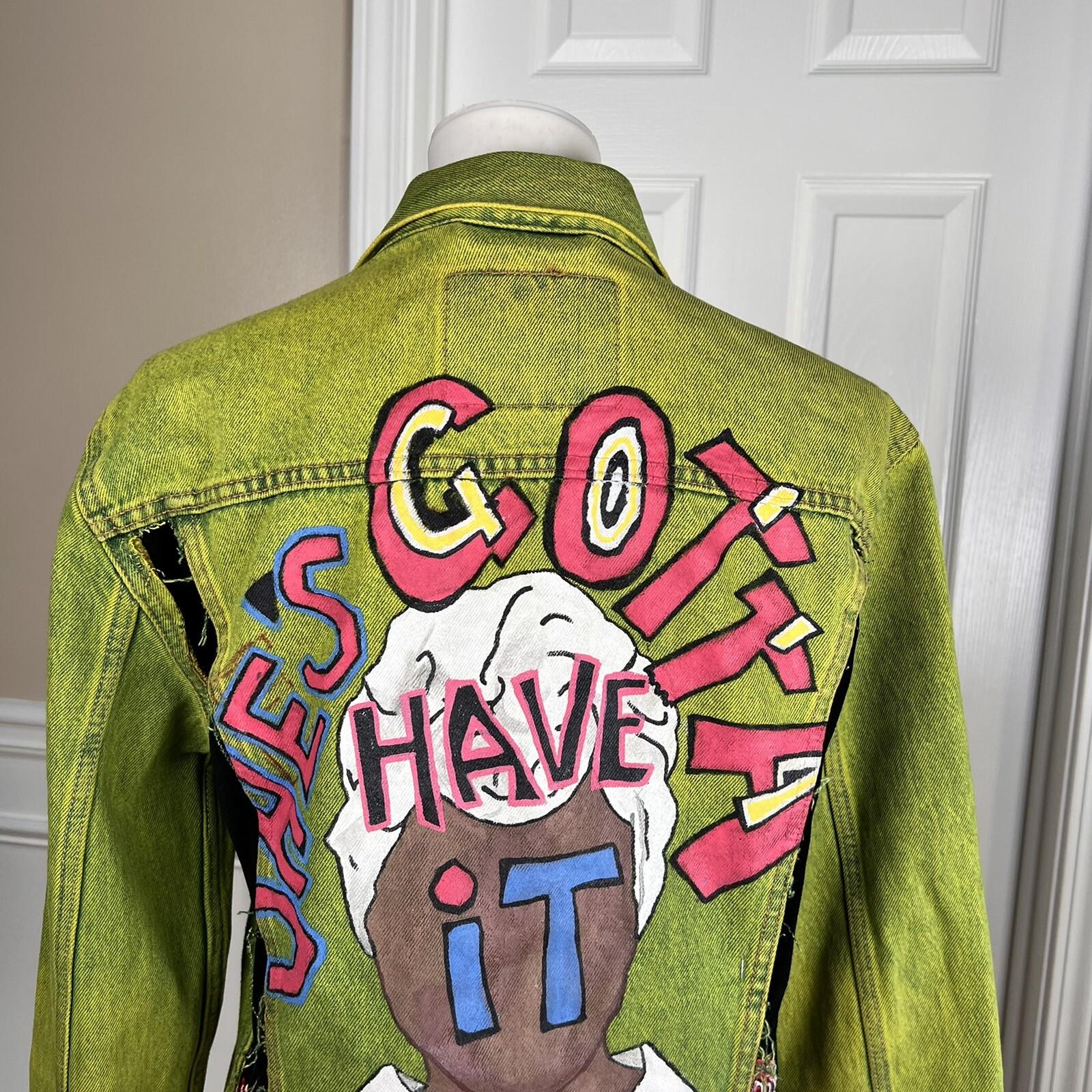 LEVI STRAUSS Women Wash Green Distressed Embroidered Denim Size M