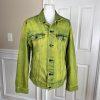 LEVI STRAUSS Women Wash Green Distressed Embroidered Denim Size M