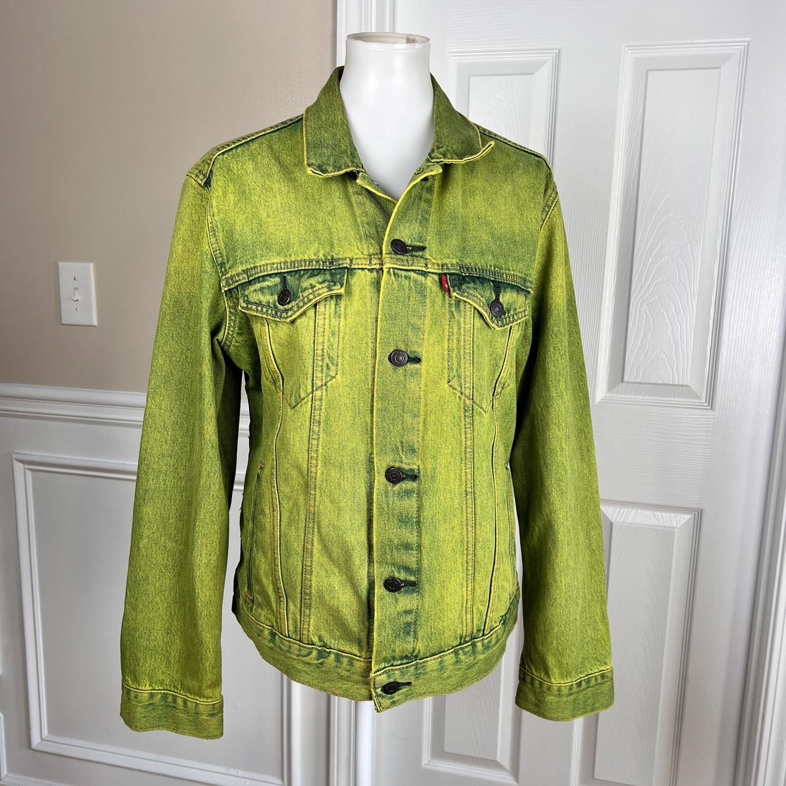 LEVI STRAUSS Women Wash Green Distressed Embroidered Denim Size M