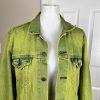 LEVI STRAUSS Women Wash Green Distressed Embroidered Denim Size M