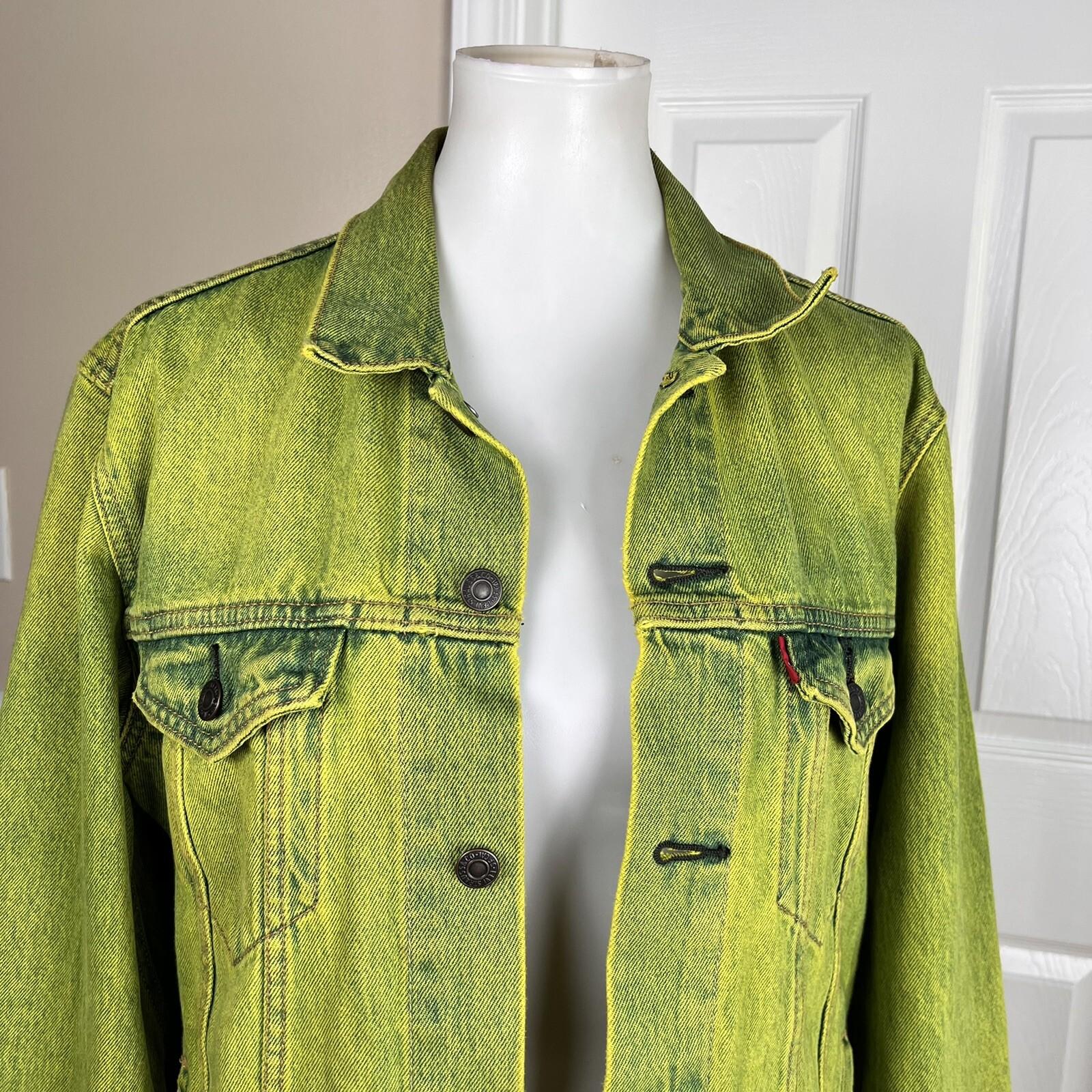 LEVI STRAUSS Women Wash Green Distressed Embroidered Denim Size M