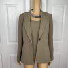 Kasper Polyester Blazer Top Size 10 Peanut Brown Lined Shawl Collar 2PC