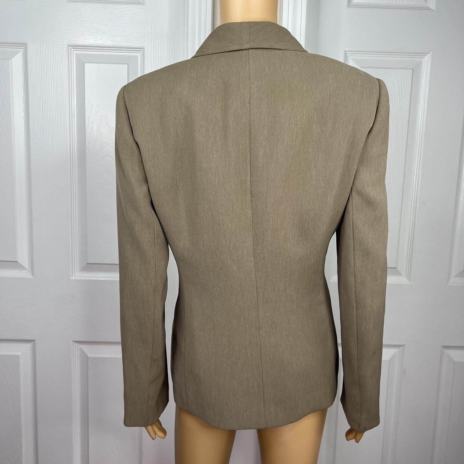 Kasper Polyester Blazer Top Size 10 Peanut Brown Lined Shawl Collar 2PC