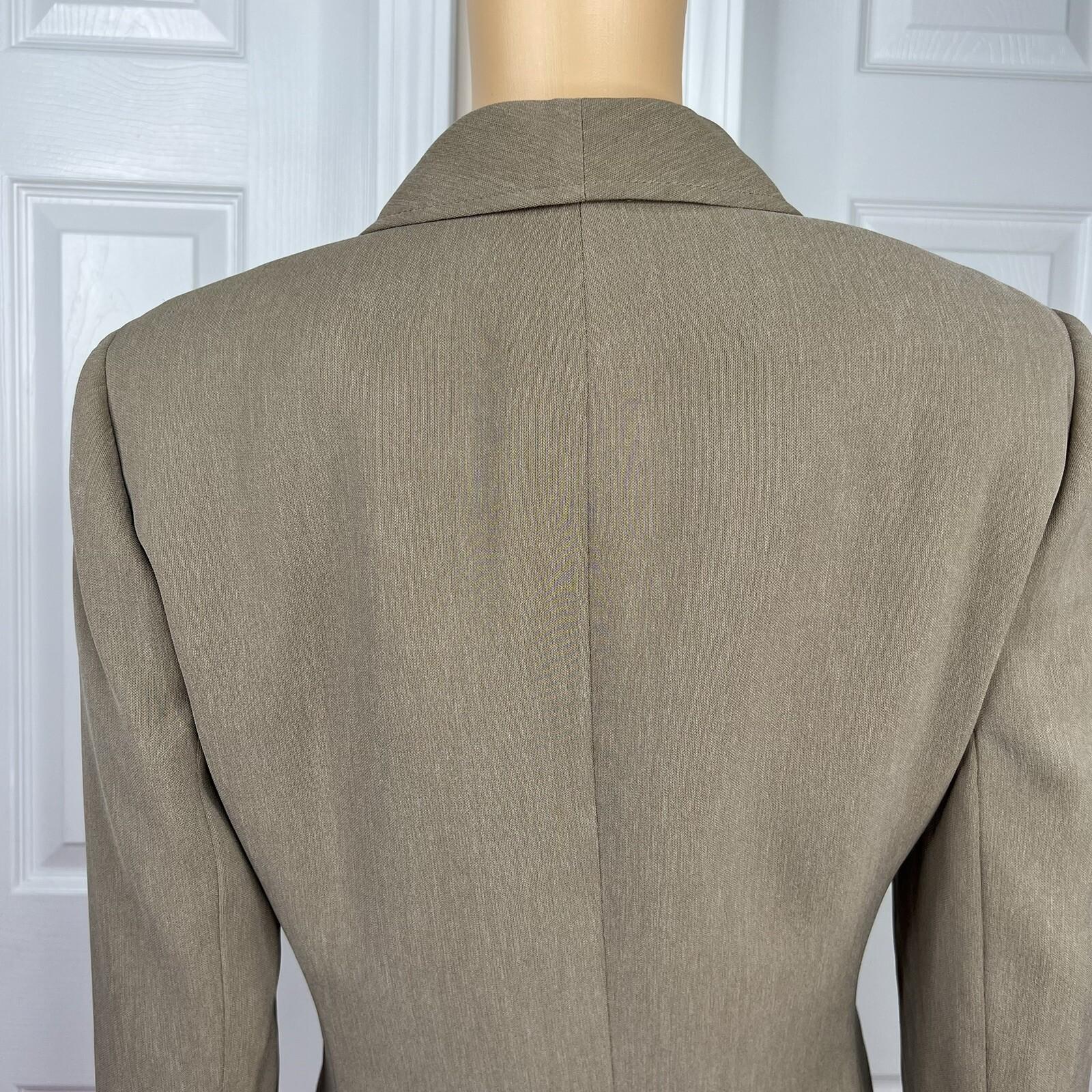 Kasper Polyester Blazer Top Size 10 Peanut Brown Lined Shawl Collar 2PC