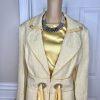Ben Marc Int Polyester Rayon Skirt Suit Top 12 Yellow Gold Beaded Sequin 3PC