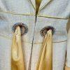 Ben Marc Int Polyester Rayon Skirt Suit Top 12 Yellow Gold Beaded Sequin 3PC