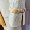 Ben Marc Int Polyester Rayon Skirt Suit Top 12 Yellow Gold Beaded Sequin 3PC