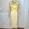 Ben Marc Int Polyester Rayon Skirt Suit Top 12 Yellow Gold Beaded Sequin 3PC