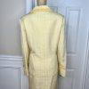 Ben Marc Int Polyester Rayon Skirt Suit Top 12 Yellow Gold Beaded Sequin 3PC
