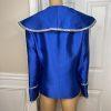 Tally Taylor Polyester Blazer Size 16 Royal Blue Beaded Shawl Ruffle Collar New