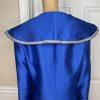 Tally Taylor Polyester Blazer Size 16 Royal Blue Beaded Shawl Ruffle Collar New