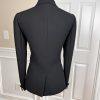 Nine West Polyester Blazer Jacket Size 6 Black Lined Shawl Collar Faux Pockets