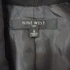 Nine West Polyester Blazer Jacket Size 6 Black Lined Shawl Collar Faux Pockets