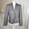 Nine and Co Polyester Blazer Suit Size 10 Gray  Lined Stand Up Collar Open Front